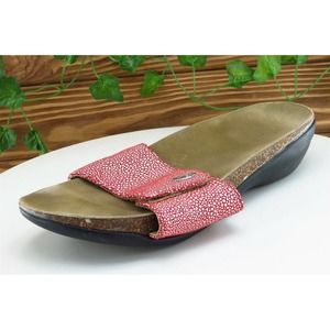 Bandals Sz 10-11‎ M Red Slide Leather Women Sandals